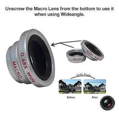 3-in-1 Universal Clip on Smartphone Camera Lens